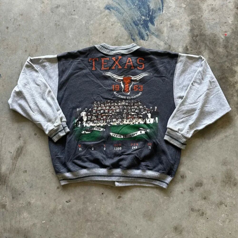 Vintage University Of Texas 1963 National Champions Longhorns Jacket Size L